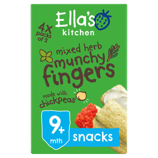 Ella's Kitchen Organic Mixed Herb Munchy Fingers Multipack Baby Snack 9+ Months 4x12g GOODS Sainsburys   