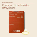 Roam Ultra Thin Condoms Slim Fit 18 pack, imported from the UK