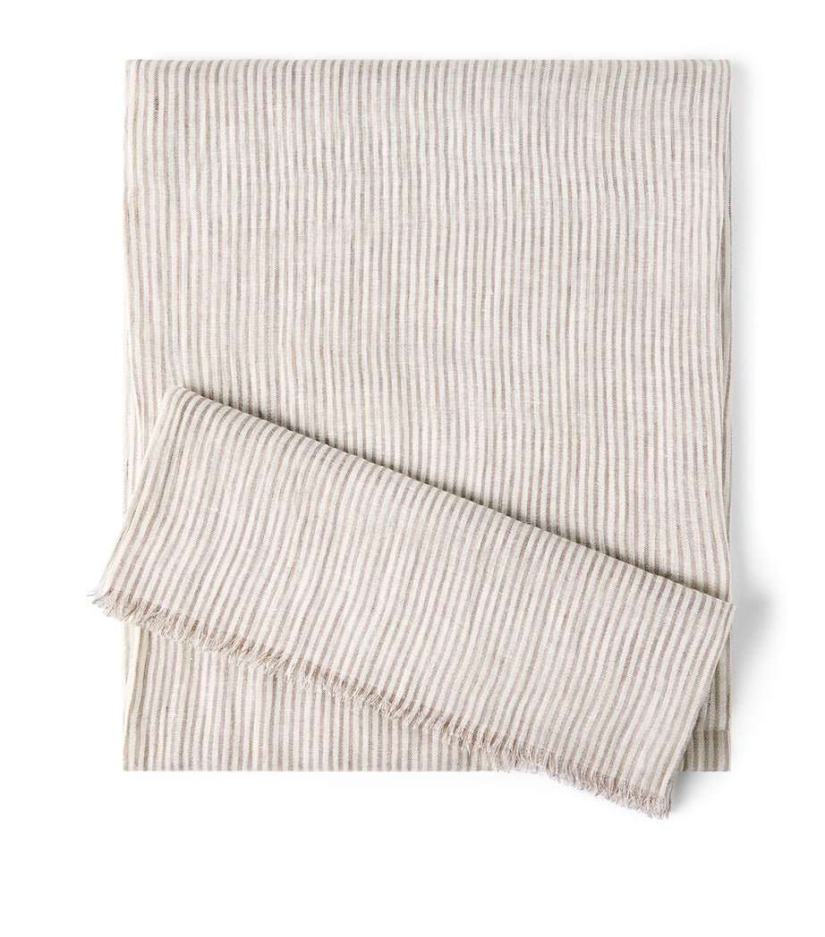 Brunello Cucinelli linen-blend striped scarf 75x220cm, UK version