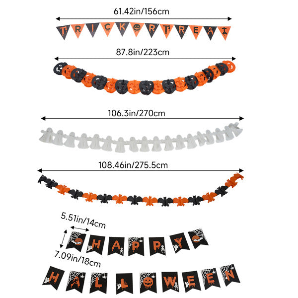 Livingandhome Halloween decoration kit with banners and bats - British product