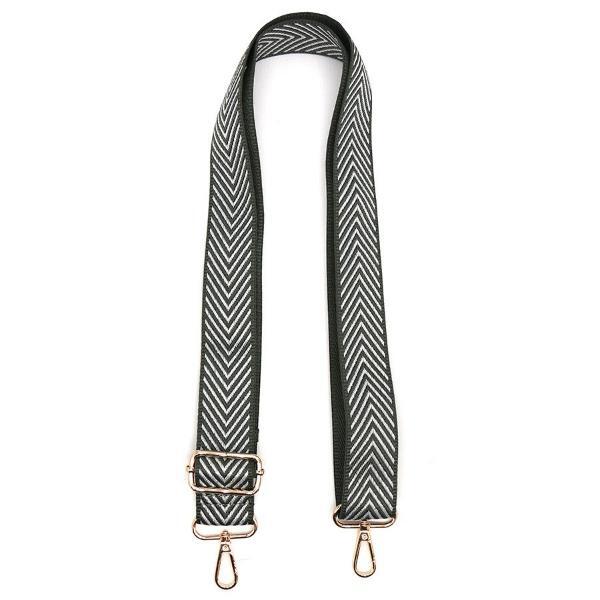 POM green chevron adjustable bag strap (British brand)