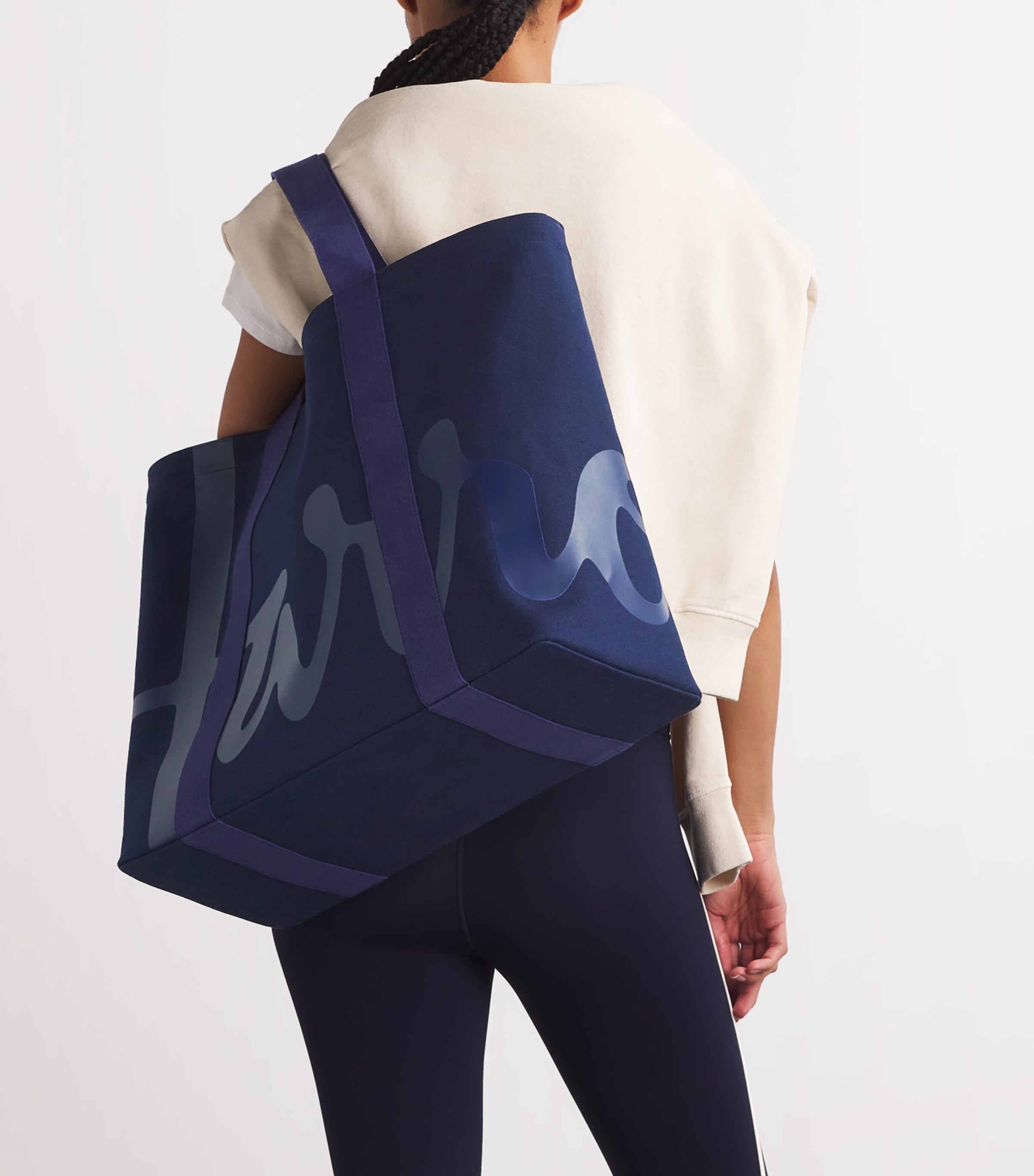 Harrods large cotton logo tote bag, UK version
