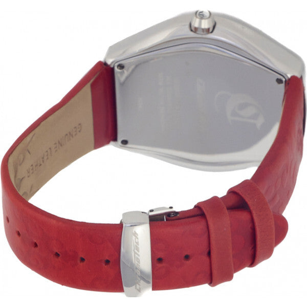 Chronotech red men's watch with leather strap, UK version