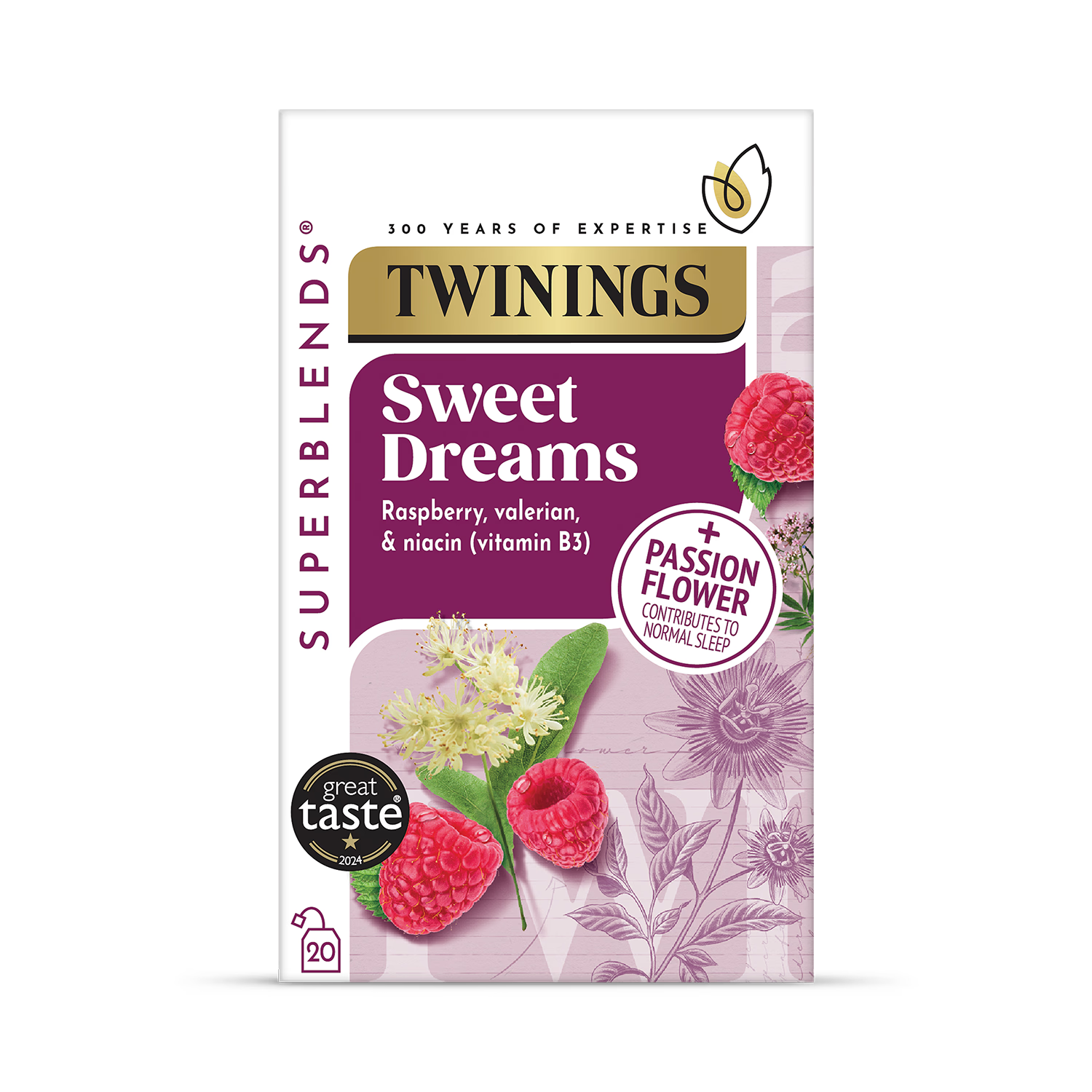 Twinings Superblends Sweet Dreams herbal tea 20 bags, UK version
