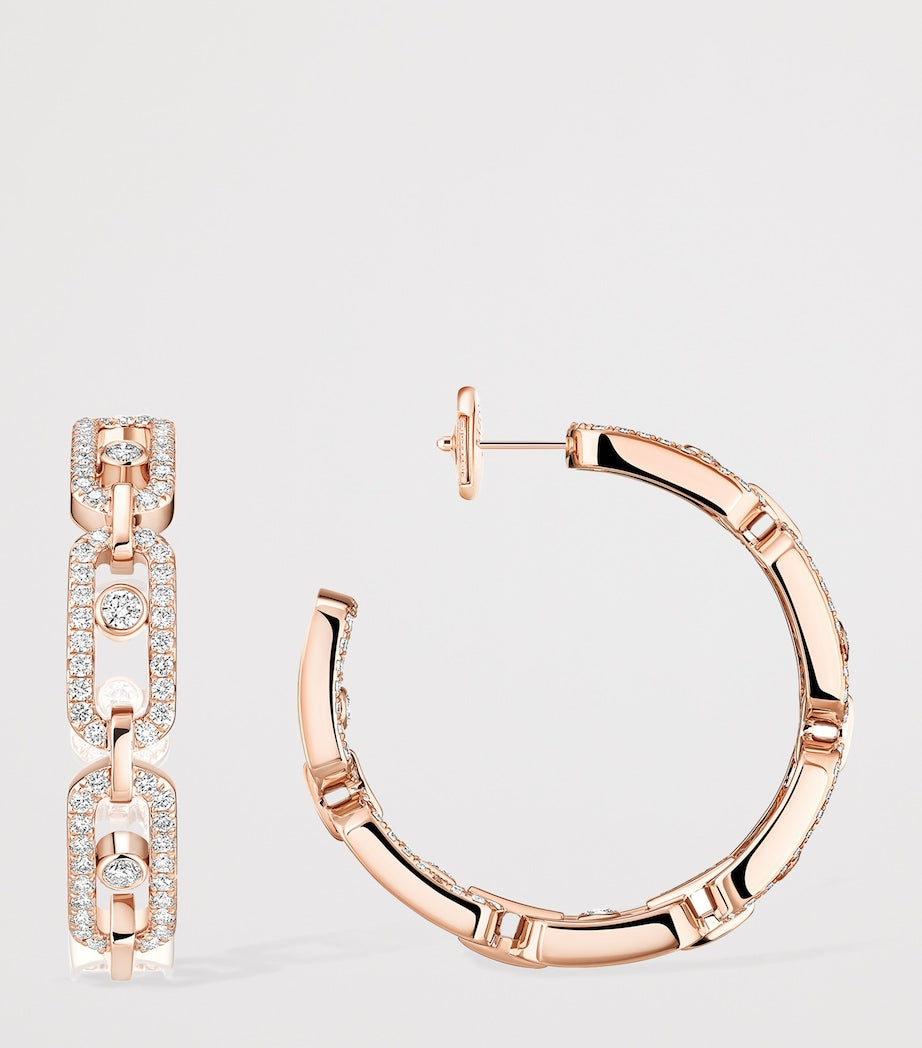 Messika Move Link hoop earrings pink gold 0.86ct diamond (British brand)