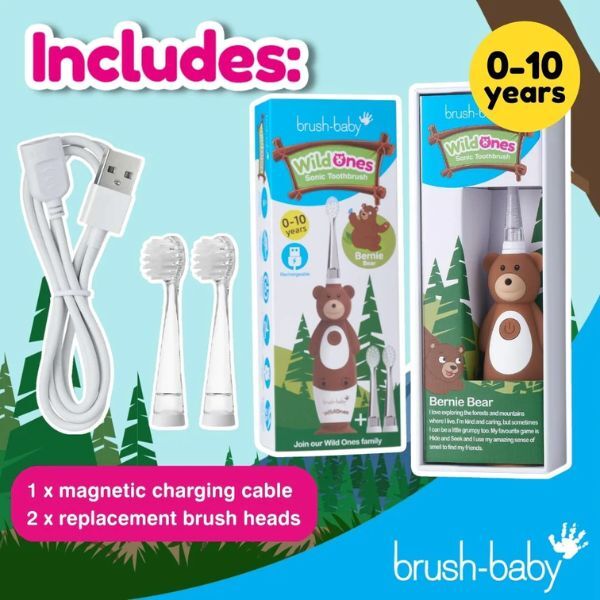 Brush Baby WildOnes™ Bear Toothbrush & Applemint Toothpaste GOODS Superdrug   