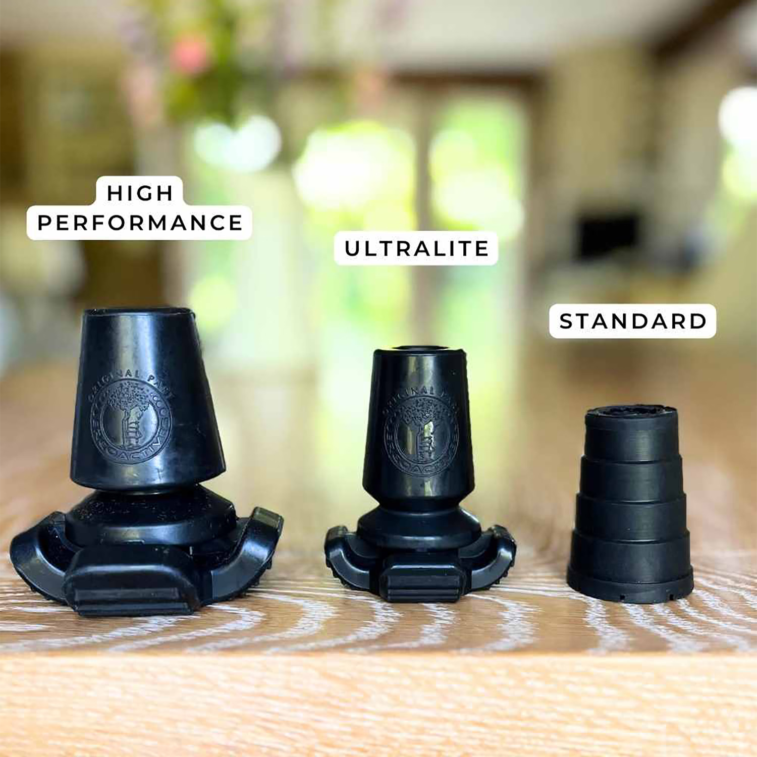 Ergocap crutch ferrules pair, imported from the UK