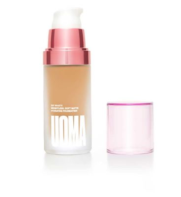 UOMA Beauty Say What?! Weightless Soft Matte Hydrating Foundation 30ml GOODS Boots Honey Honey T1W  