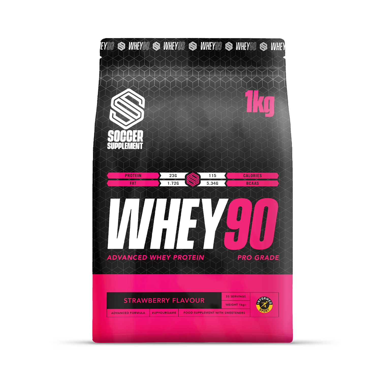 Soccer Supplement Whey90 strawberry protein powder 33 servings, UK version