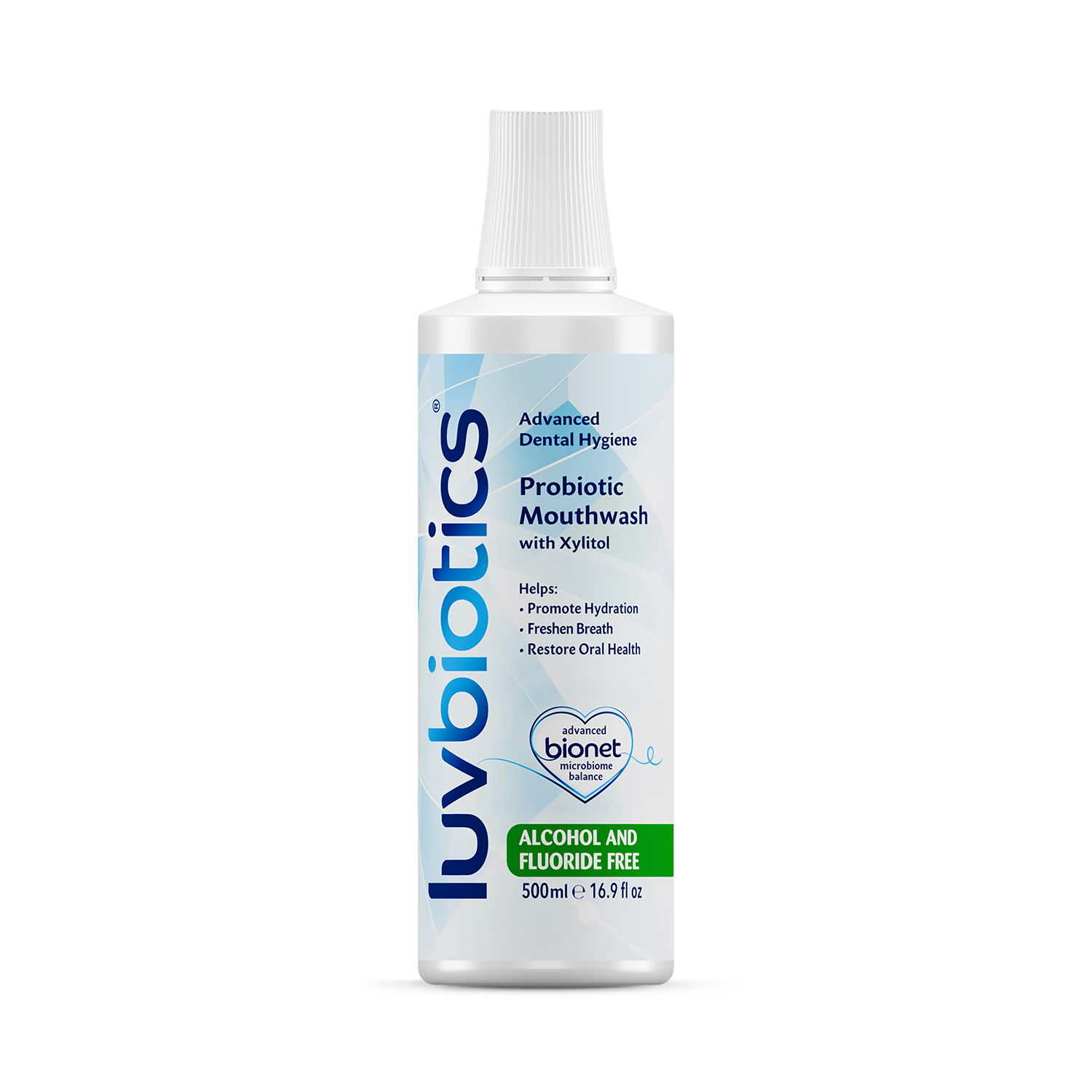 Luvbiotics fluoride free probiotic mouthwash, UK version