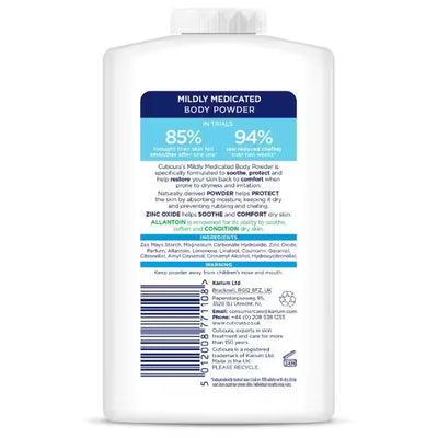 Cuticura Mildt Medisinsk Kroppspudder Tørr Hudlindring 250g