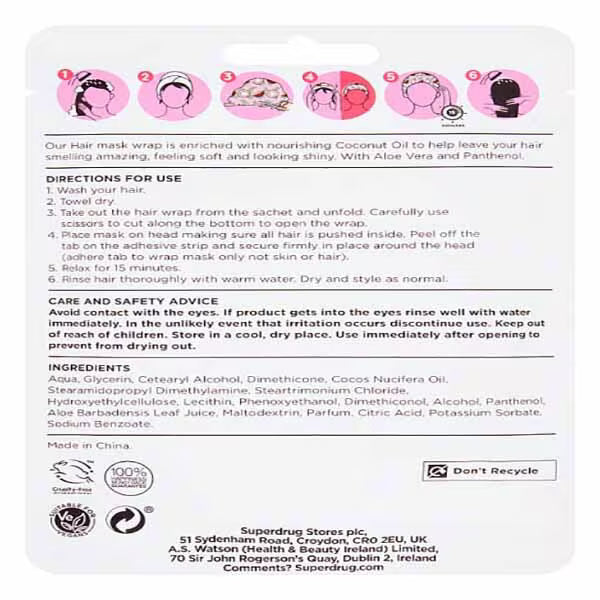 Superdrug Coconut Hair Mask Wrap item (British brand)