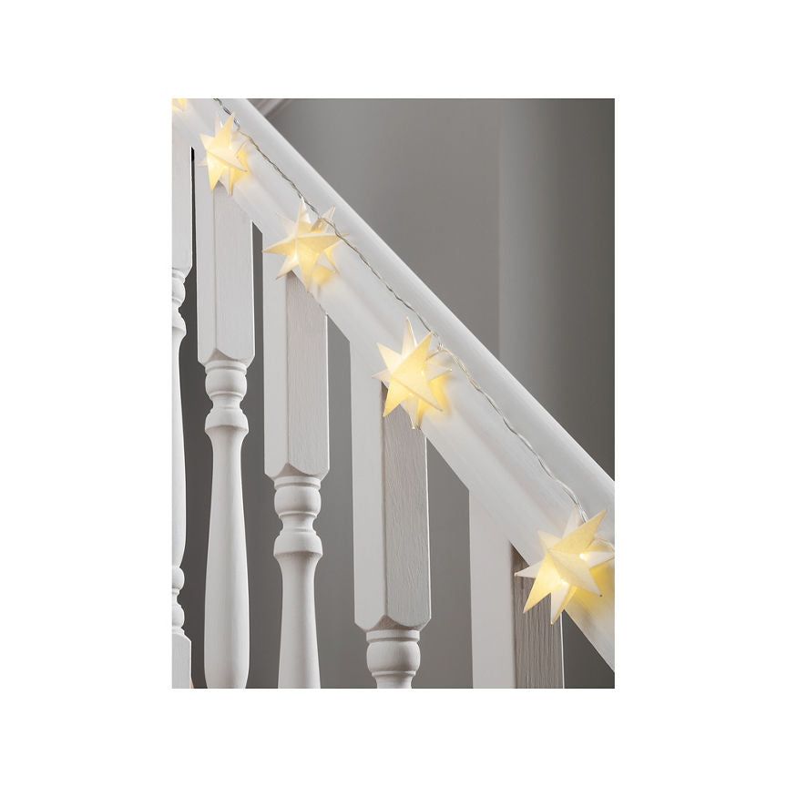 George Home White Paper Star Decorative String Lights