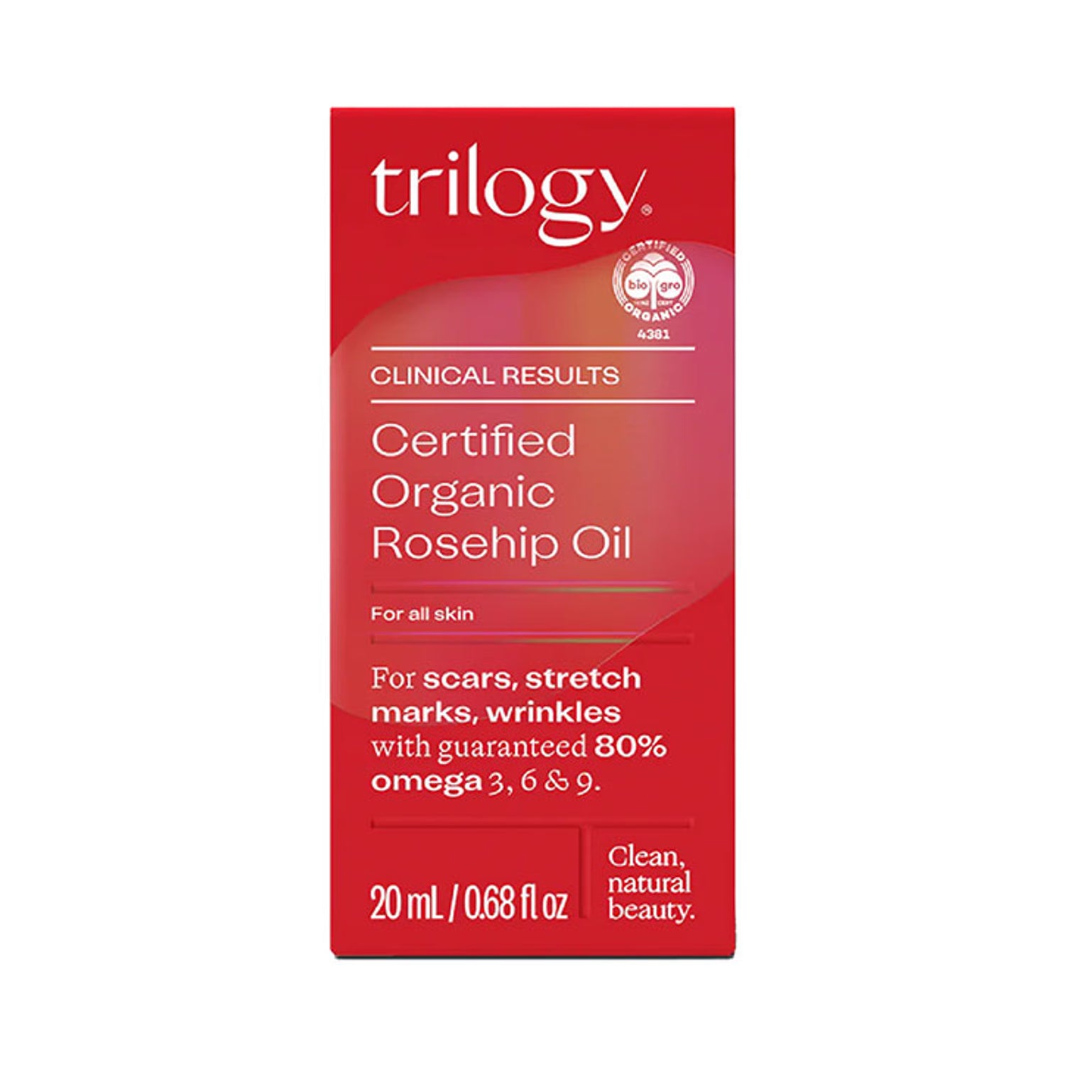 Trilogy certified organic rosehip oil 20ml (British brand)
