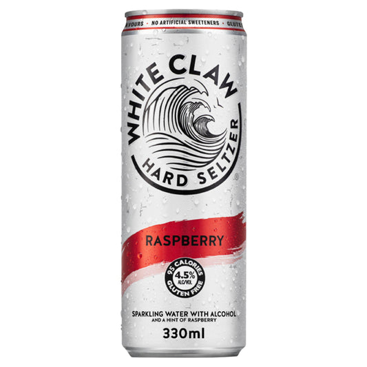 White Claw Hard Seltzer Raspberry 330ml GOODS Sainsburys   