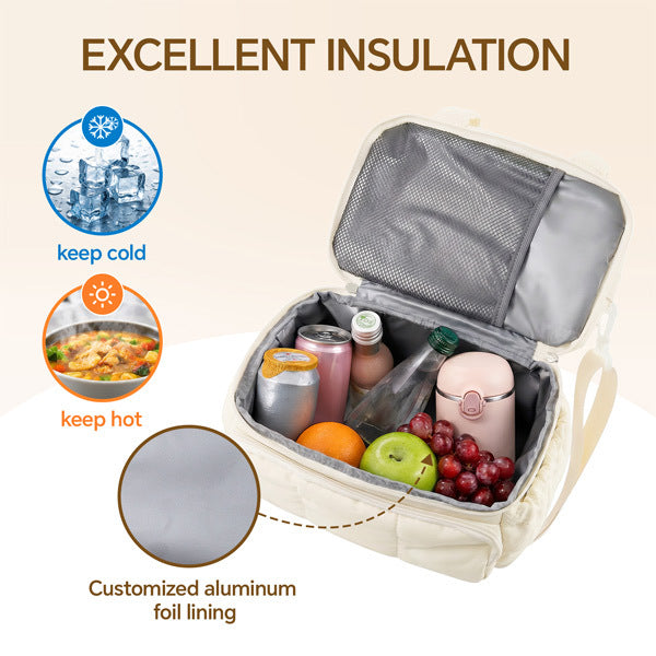 Livingandhome double layer portable insulated lunch bag, imported from the UK