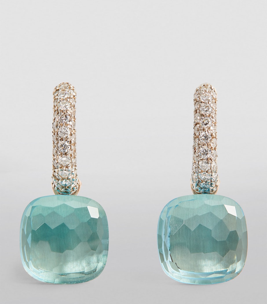 Pomellato Nudo topaz drop earrings in rose gold, imported from the UK
