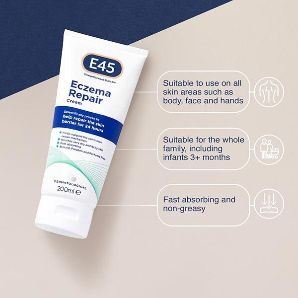 E45 Dermatological Eczema Repair Emollient Cream 200ml GOODS Superdrug   