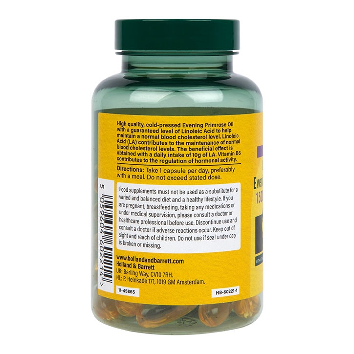 Holland & Barrett High Strength Cold Pressed Evening Primrose Oil 1500mg 120 Capsules - McGrocer