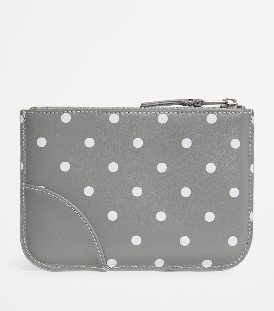 Comme Des Garçons Wallet polka-dot zipped pouch leather (British brand)