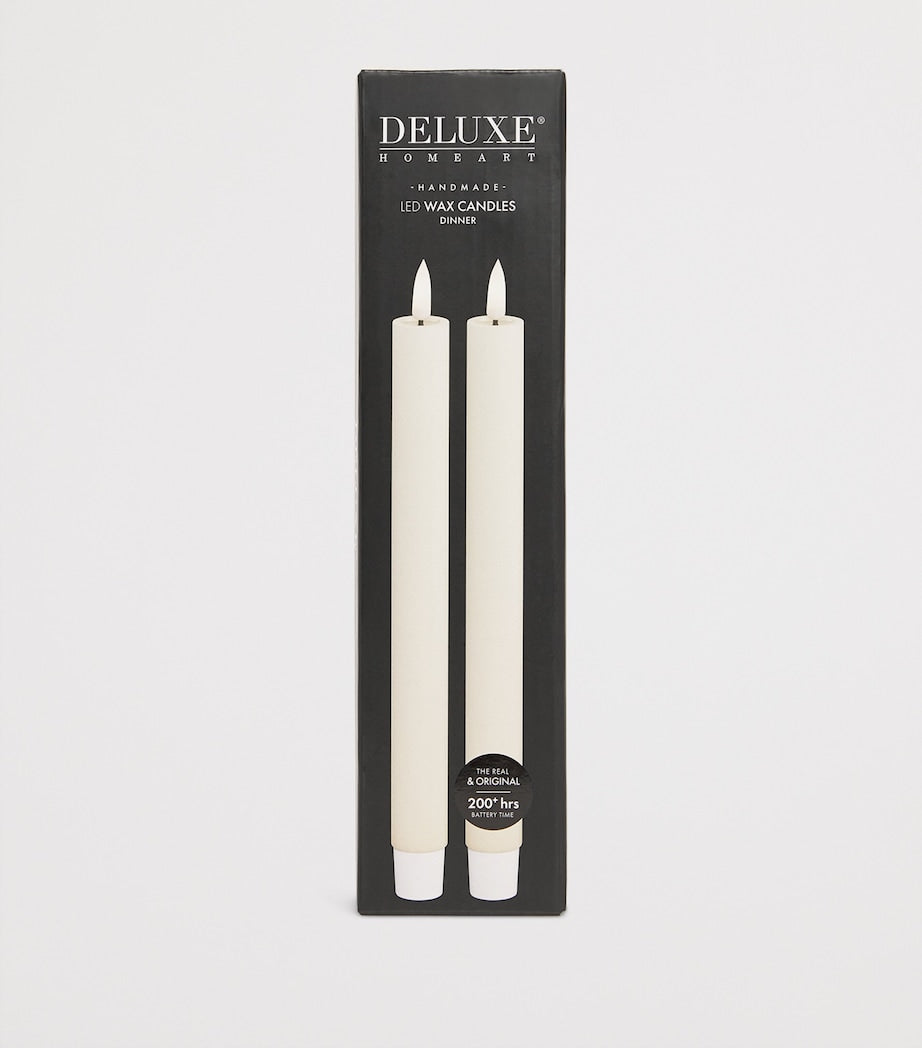 Deluxe Homeart Wax LED Dinner Candles Set of 2 - British product