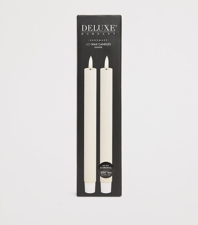 Deluxe Homeart Wax LED Dinner Candles Set of 2 - British product