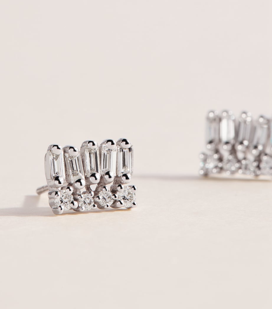 Suzanne Kalan white gold diamond stud earrings (British brand)