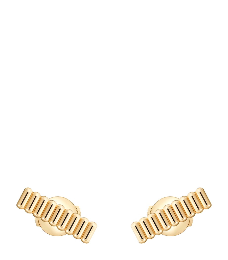 Boucheron Quatre Grosgrain stud earrings 18kt yellow gold - British product