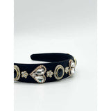 SVNX heart embellished headband in black (British brand)