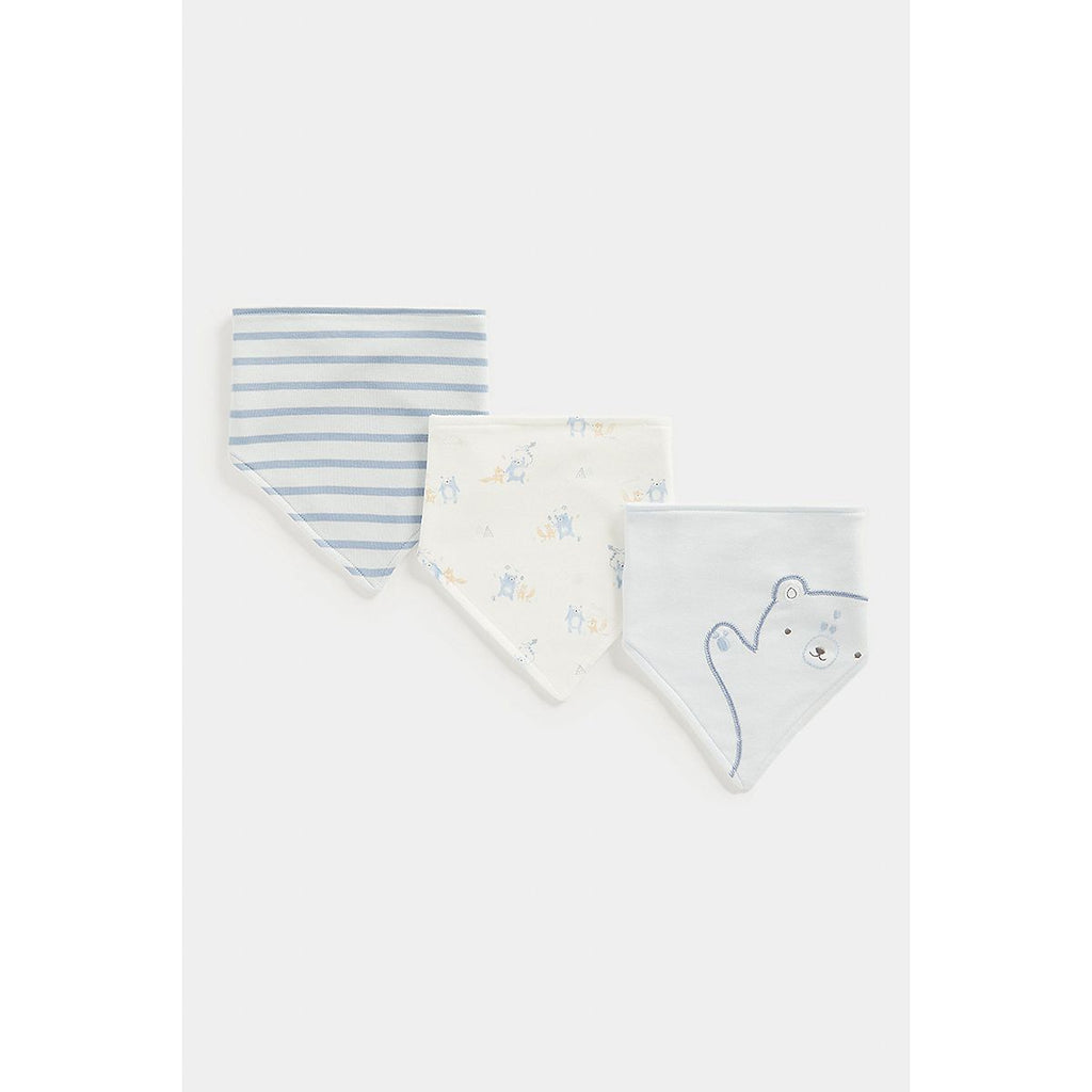 Mothercare My First Blue Dribble Bibs - 3 Pack