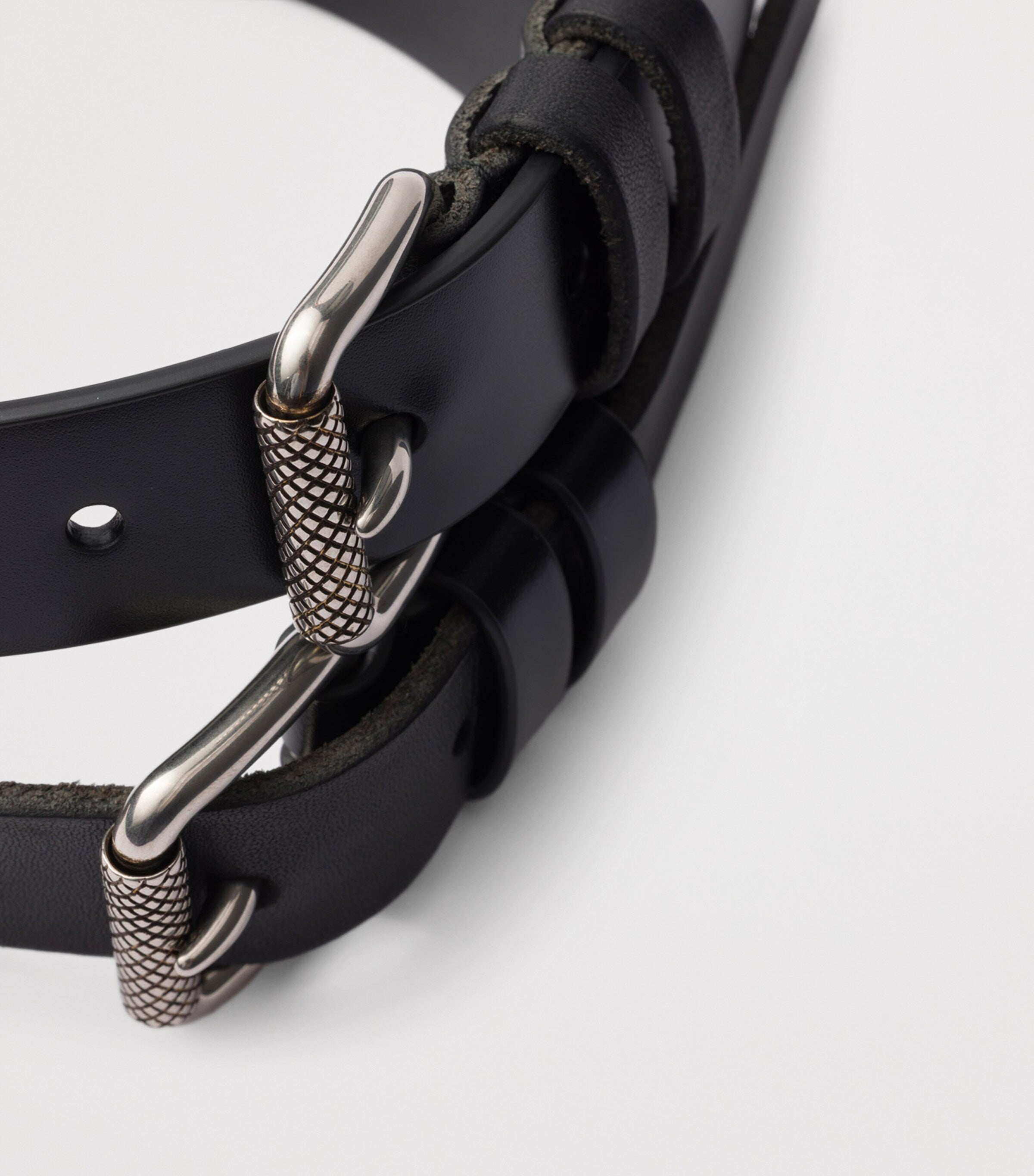 Prada double buckle leather belt, UK version