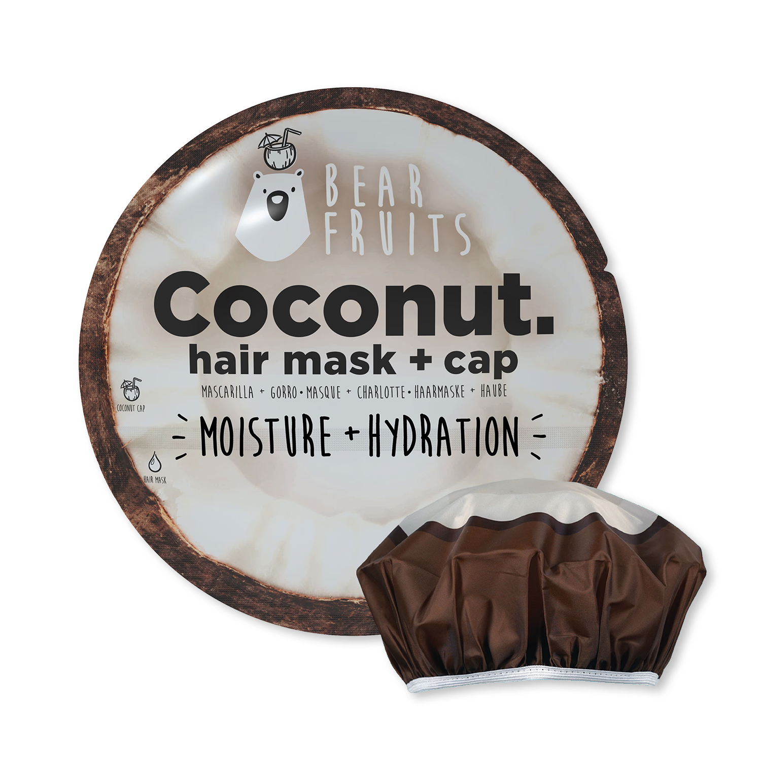Bear Fruits coconut moisture hair mask, imported from the UK
