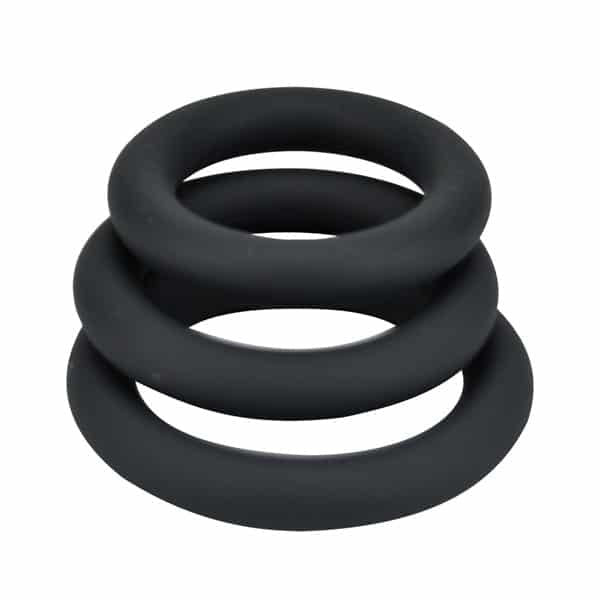 Loving Joy thick silicone cock rings 3 pack grey, UK version