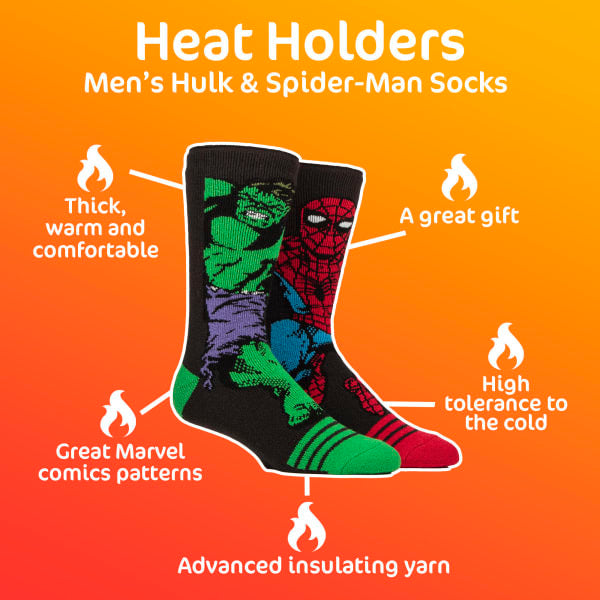 Heat Holders Marvel patterned thermal socks (British brand)