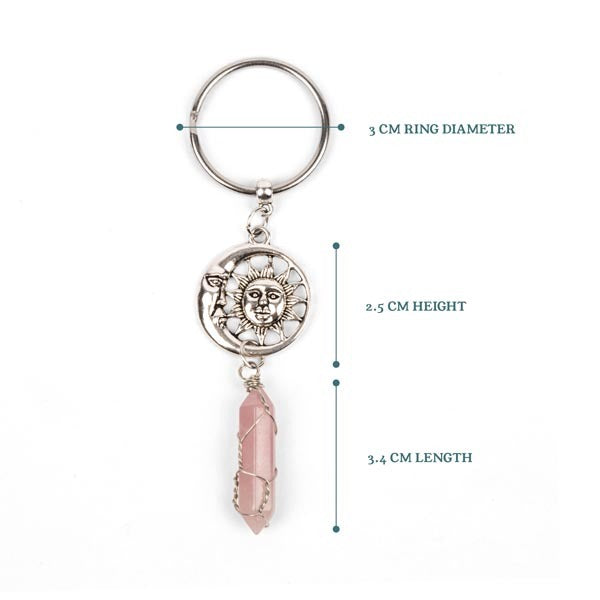 Myga Keyring - Sun Moon & Rose Quartz