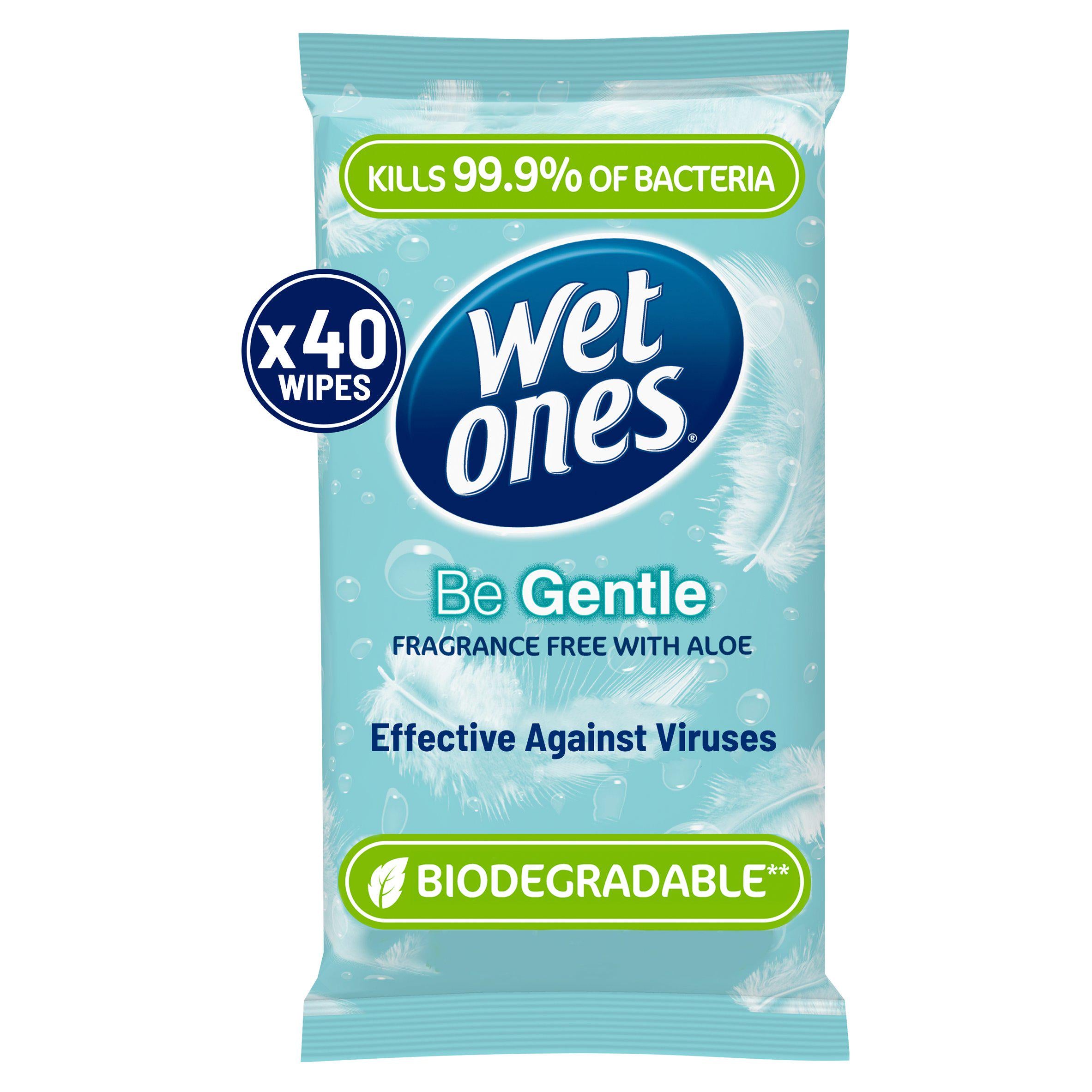 Wet Ones Be Gentle Original Antibacterial Hand Wipes x40 Tissues Sainsburys   