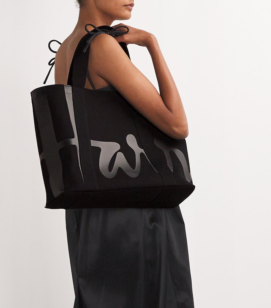 Harrods medium cotton logo tote bag, UK version
