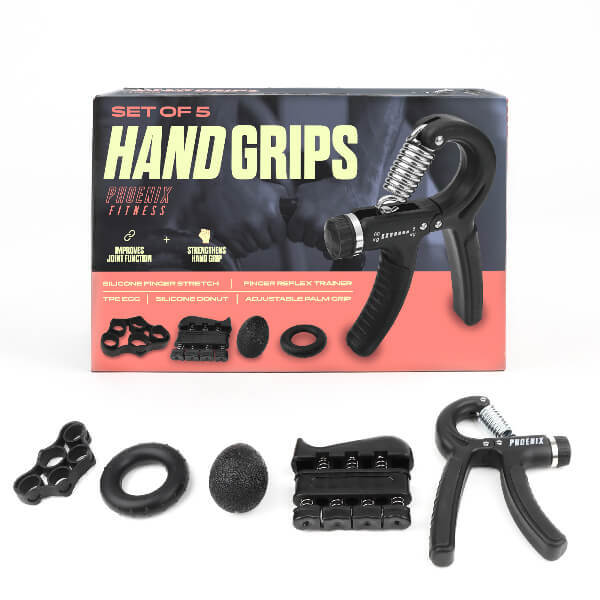 Phoenix Fitness 5-piece hand grip set - British product