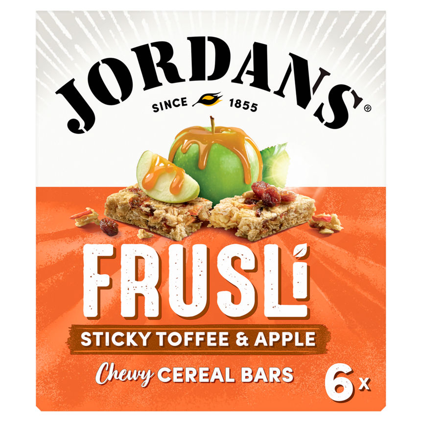 Jordans Frusli Sticky Toffee & Apple Flavour Chewy Cereal Bars 6 x 30g (180g) GOODS ASDA   