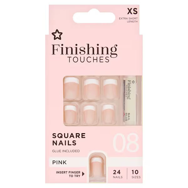 Superdrug Finishing Touches Fake Nails Extra Short Pink (British brand)
