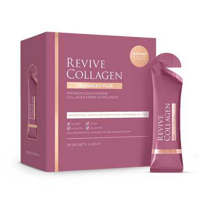Holland & Barrett Revive Collagen Enhanced Plus Marine Collagen Drink Tropical 28 Sachets- Buy online at McGrocer