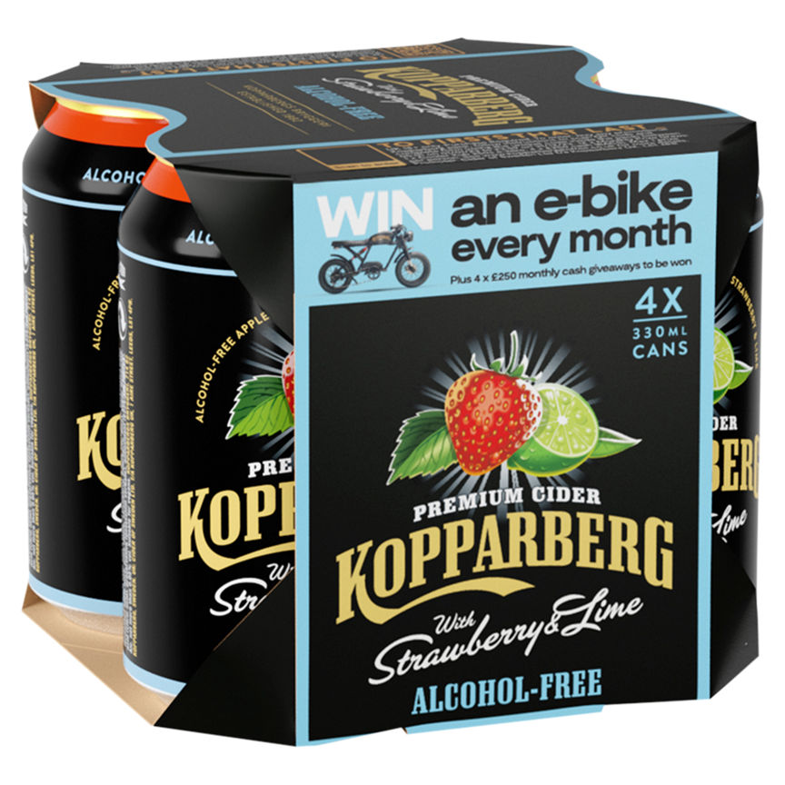 Kopparberg Alcohol-Free Premium Cider with Strawberry & Lime