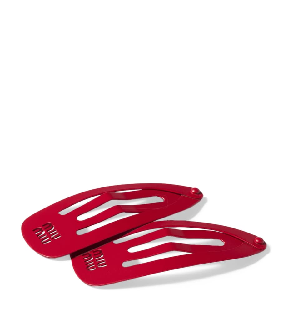Miu Miu metal logo hair clips set of 2 - British product