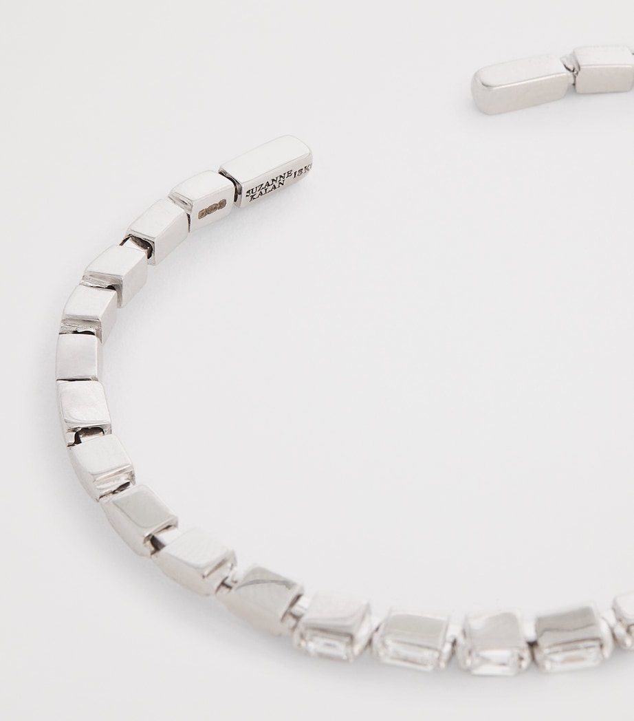 Suzanne Kalan white gold diamond thin bold bangle - British product