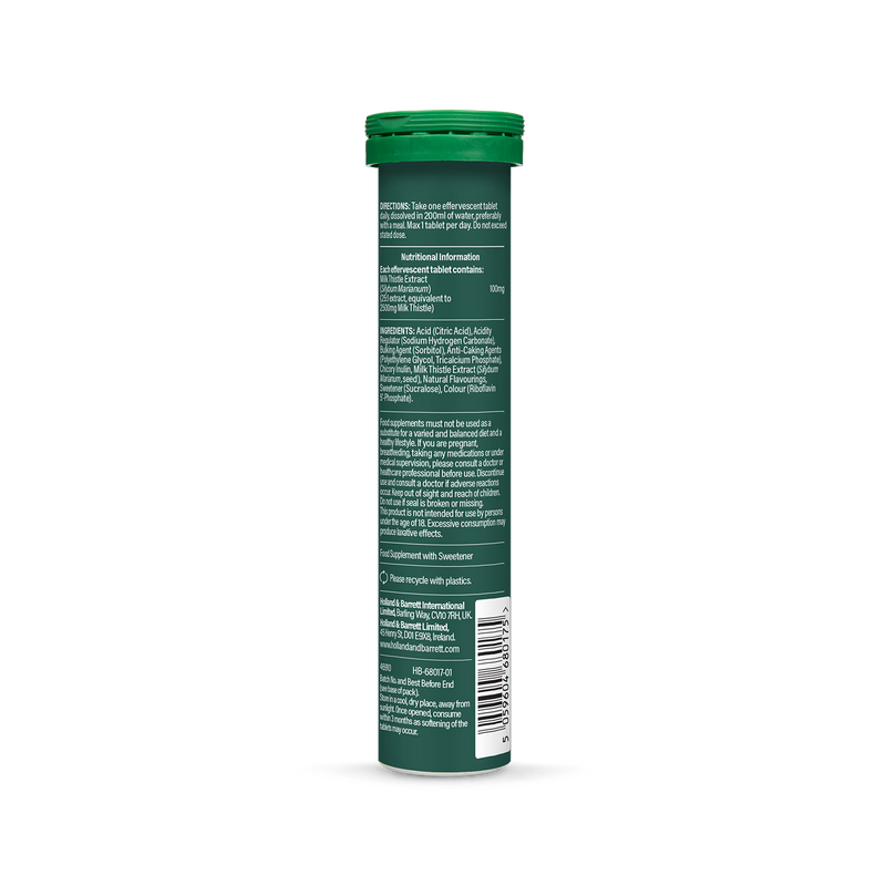 Holland & Barrett Effervescent Milk Thistle Extract Tropical Flavour 20 Tablets, UK version