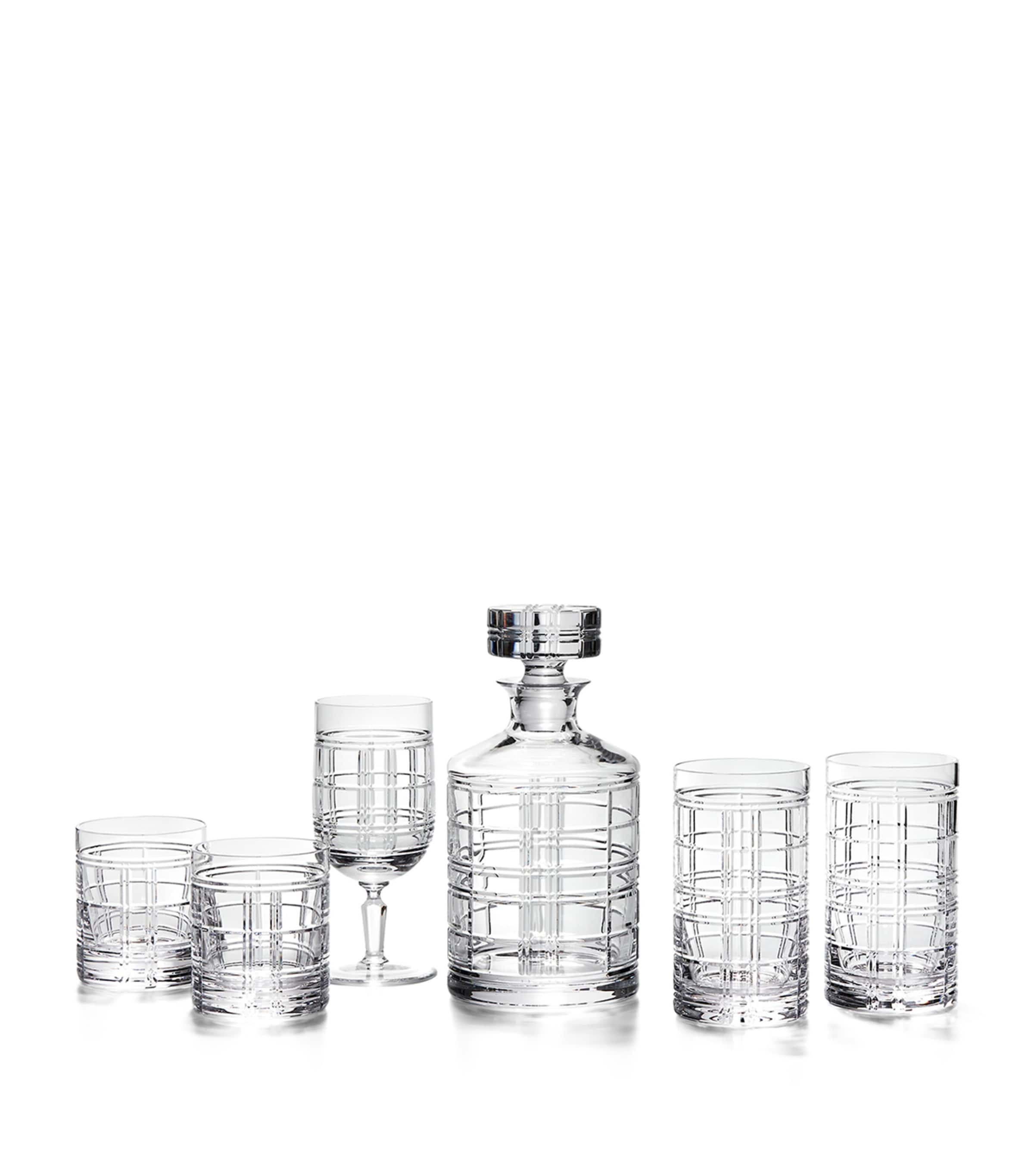 Ralph Lauren Hudson Plaid iced beverage glass, imported from the UK