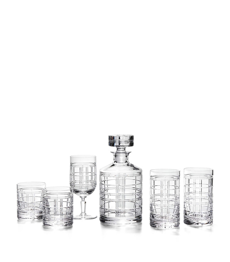 Ralph Lauren Hudson Plaid iced beverage glass, imported from the UK