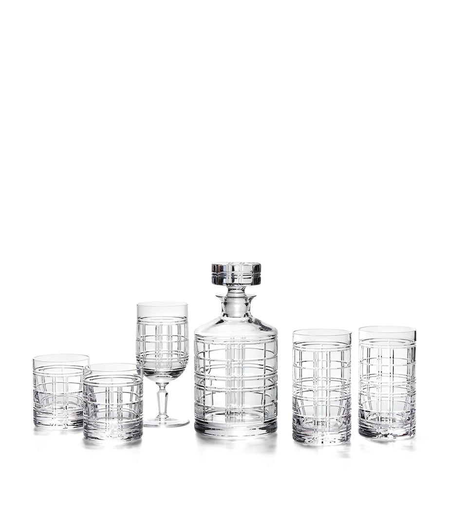 Ralph Lauren Hudson Plaid iced beverage glass, imported from the UK