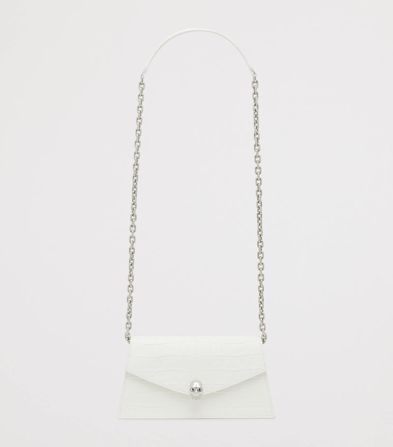 McQueen mini croc-embossed skull shoulder bag - British product