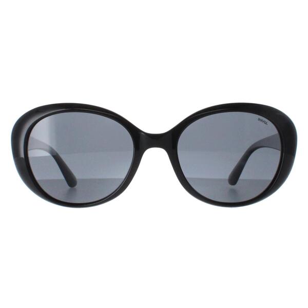 INVU B2022 black grey polarised women sunglasses oval frame, UK version